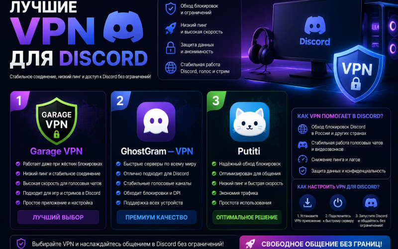 VPN для Discord и игр 2026 — как играть и общаться без лагов VPN для Discord и игр