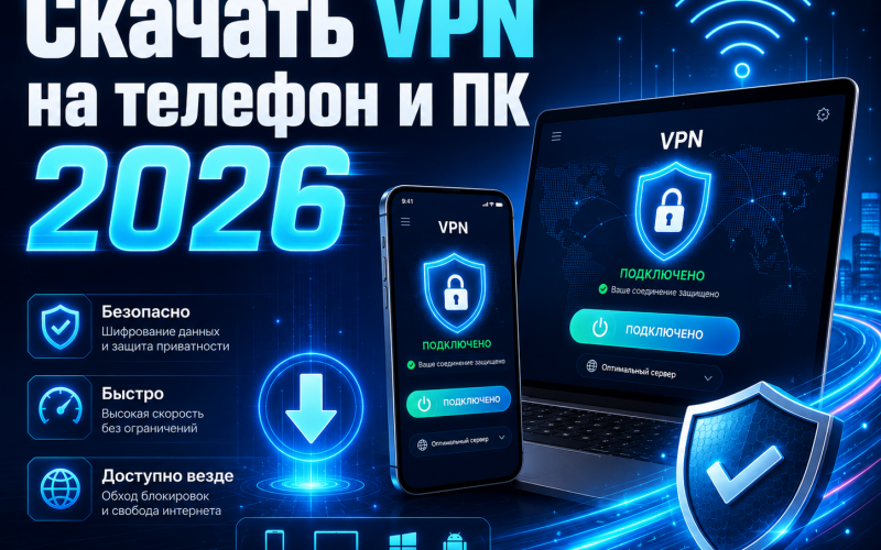 Скачать VPN на телефон и ПК 2026 — быстрый запуск для России скачать VPN
